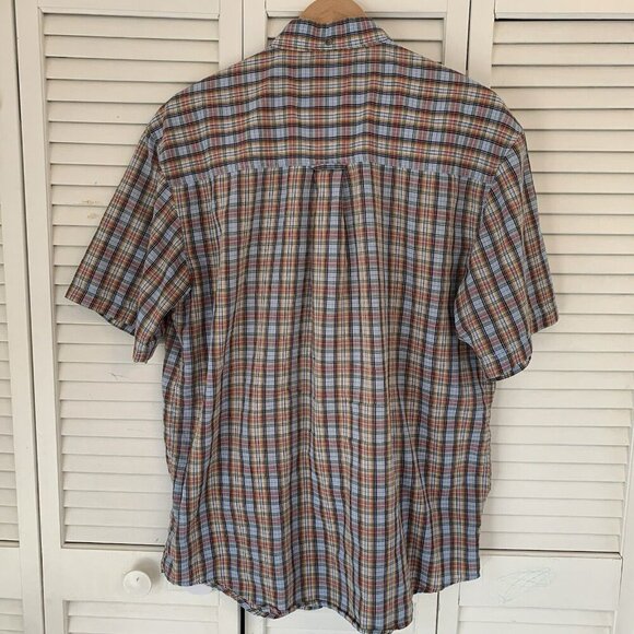 Wrangler Riata Classic Fit Shirt Rainbow Plaid Short Sleeve Button Down Mens L - Picture 9 of 11